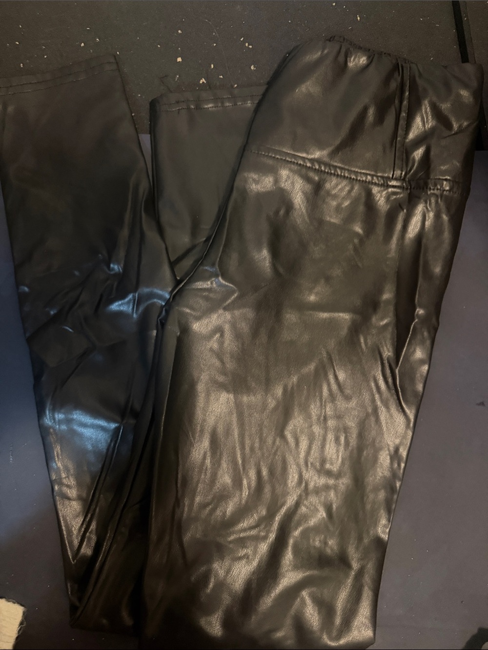 Revamped Black Faux Leather womens’s leggings